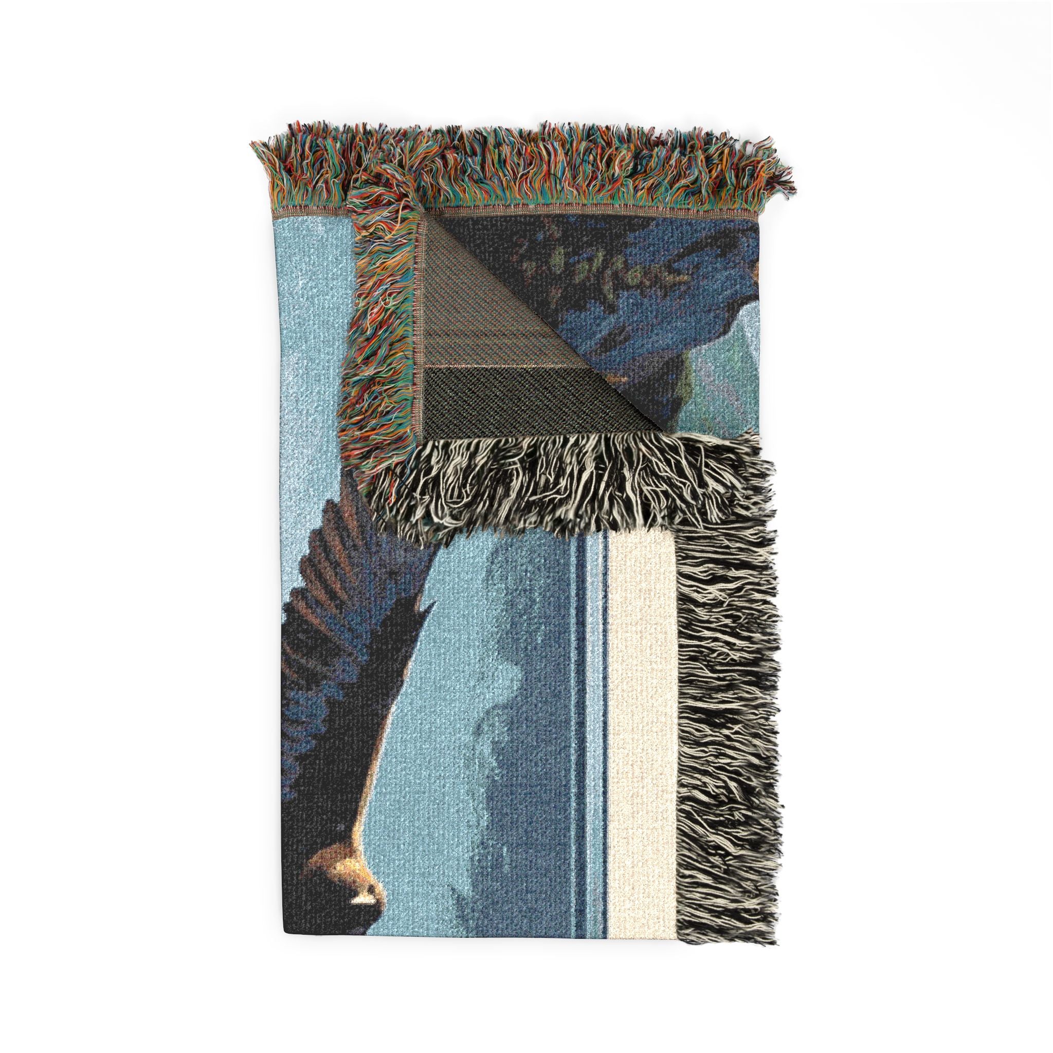Eagle Mountain Woven Blanket — Scenic Eagle Throw for Cabin & Outdoors