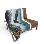 Eagle Mountain Woven Blanket — Scenic Eagle Throw for Cabin & Outdoors