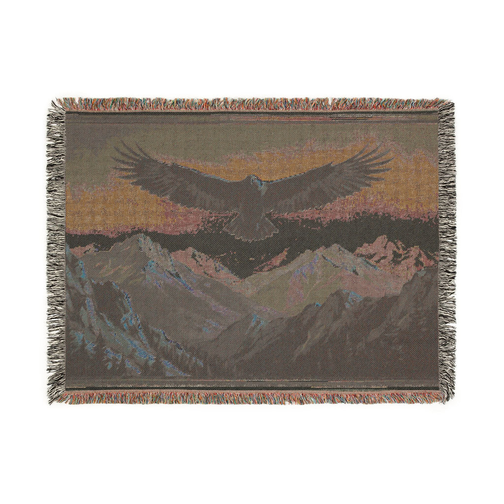 Eagle Mountain Woven Blanket — Scenic Eagle Throw for Cabin & Outdoors