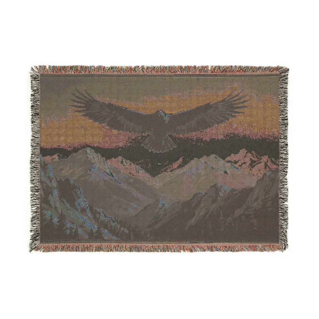 Eagle Mountain Woven Blanket — Scenic Eagle Throw for Cabin & Outdoors