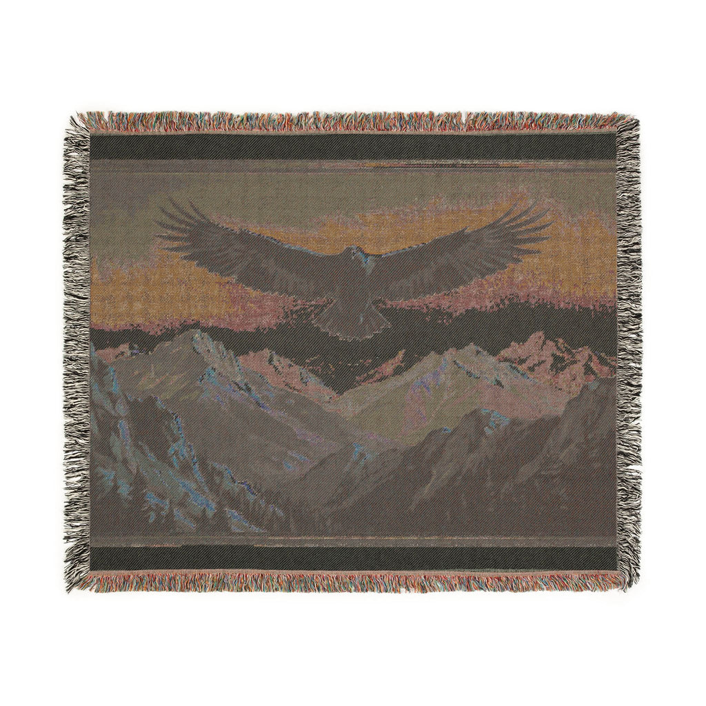 Eagle Mountain Woven Blanket — Scenic Eagle Throw for Cabin & Outdoors